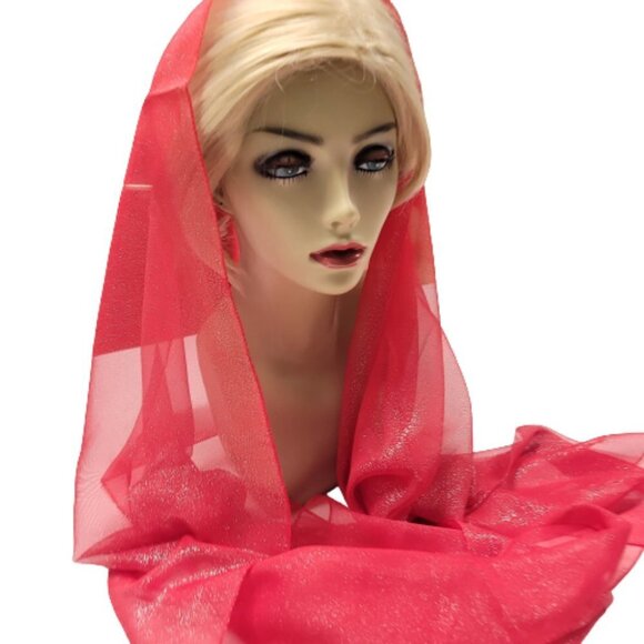 Red and Silver Glitter Scarf Weddings, Christmas New Year Eve Party - NEW - Picture 1 of 8